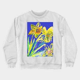 Crazy Abstract Daffodil - flower floral modern design Crewneck Sweatshirt